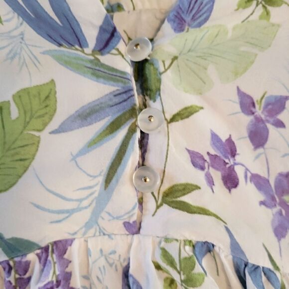 EC RACHEL ROY PEASANT TOP W/ FLOWERS AND LEAVES SZ.XL - Picture 4 of 5